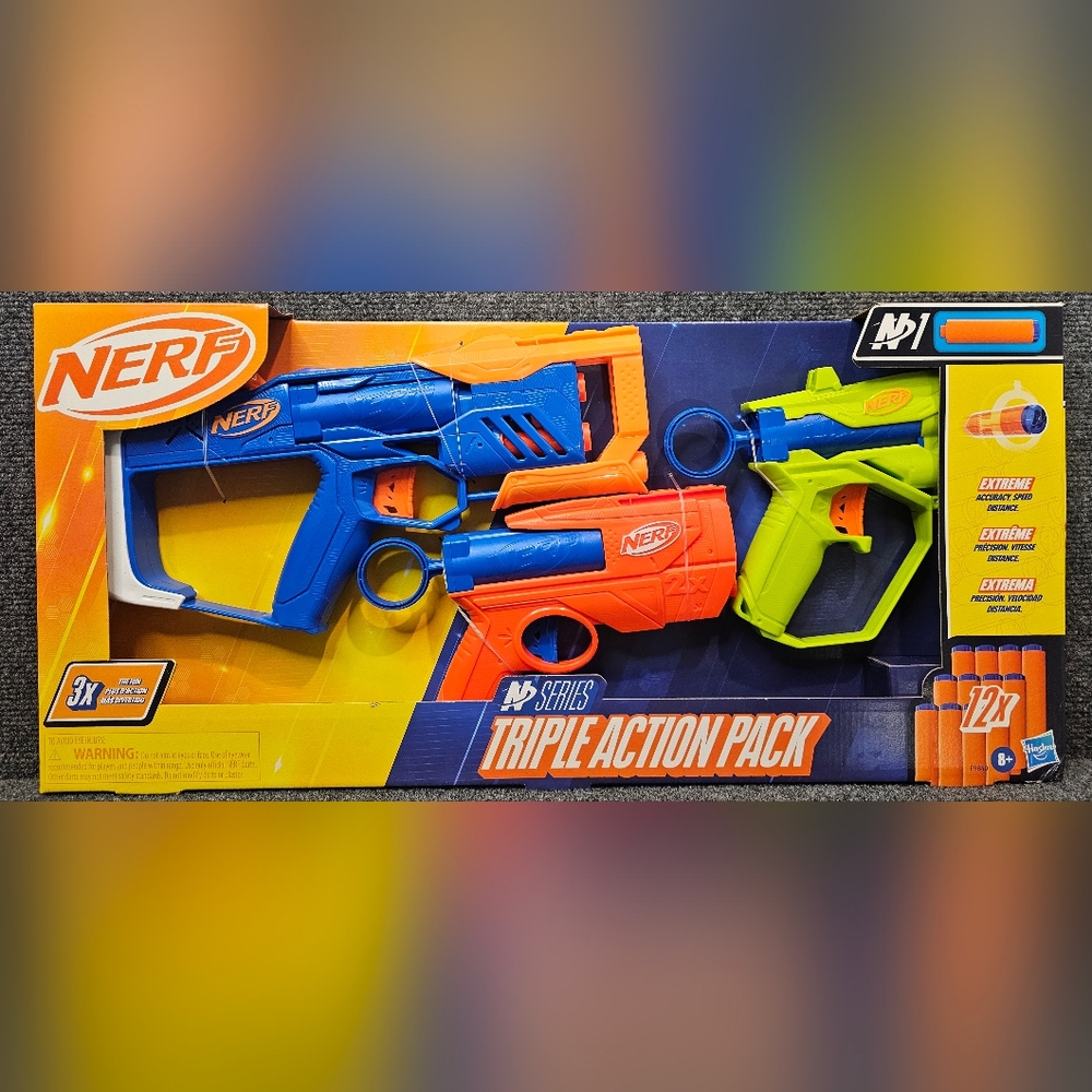 NERF Blaster Toy Set - Blue, Orange, Green